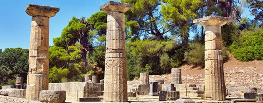 Οι κίονες του ναού της Ήρας στην Ολυμπία